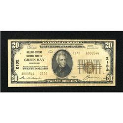 Green Bay, WI - $20 1929 Ty. 2 The Kellogg NB