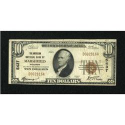 Marshfield, WI - $10 1929 Ty. 1 The American NB
