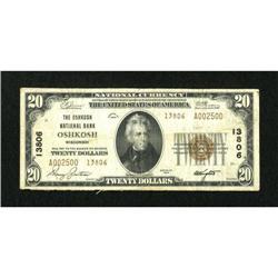 Oshkosh, WI - $20 1929 Ty. 2 The Oshkosh NB Ch.