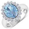 Image 1 : Natural 3.24 CTW Aquamarine & Diamond Ring 14K White Gold - REF-123X3K
