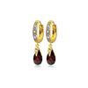 Image 1 : Genuine 2.53 ctw Garnet & Diamond Earrings 14KT Yellow Gold - REF-60F4Z