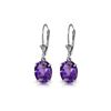 Image 1 : Genuine 6.25 ctw Amethyst Earrings 14KT White Gold - REF-41F2Z