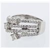Image 1 : Natural 1.27 CTW Diamond & Princess Diamond Ring 18K White Gold - REF-196F2M