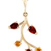 Image 1 : Genuine 0.95 ctw Garnet & Citrine Necklace 14KT Yellow Gold - REF-32Y2F