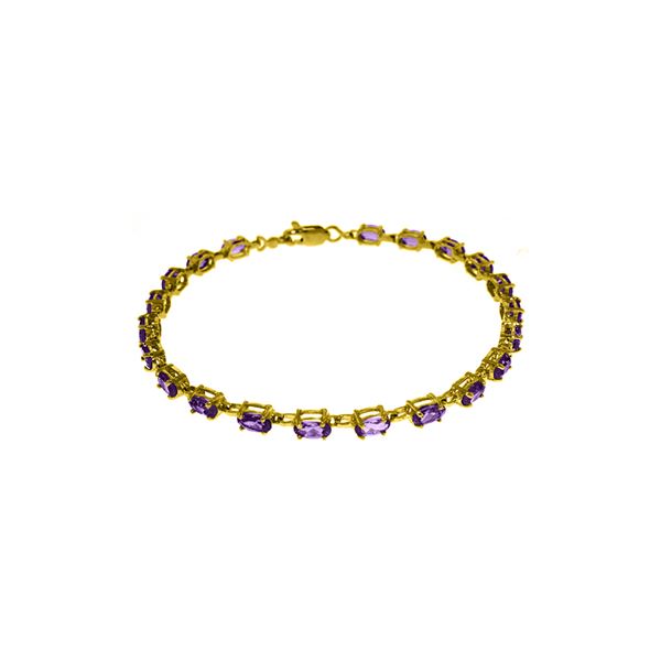 Genuine 5.5 ctw Amethyst Bracelet 14KT White Gold - REF-96W4Y
