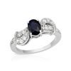 Image 1 : Natural 1.19 CTW Sapphire & Diamond Ring 18K White Gold - REF-83T7X
