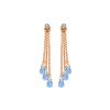 Image 1 : Genuine 10.53 ctw Blue Topaz & Diamond Earrings 14KT Rose Gold - REF-34V7W