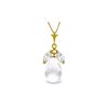 Image 1 : Genuine 7.2 ctw White Topaz Necklace 14KT Yellow Gold - REF-30X5M