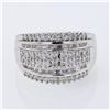 Image 1 : Natural 0.94 CTW Diamond & Baguette Ring 18K White Gold - REF-180T9X