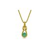Image 1 : Genuine 0.65 ctw Emerald Necklace 14KT Yellow Gold - REF-76V4W