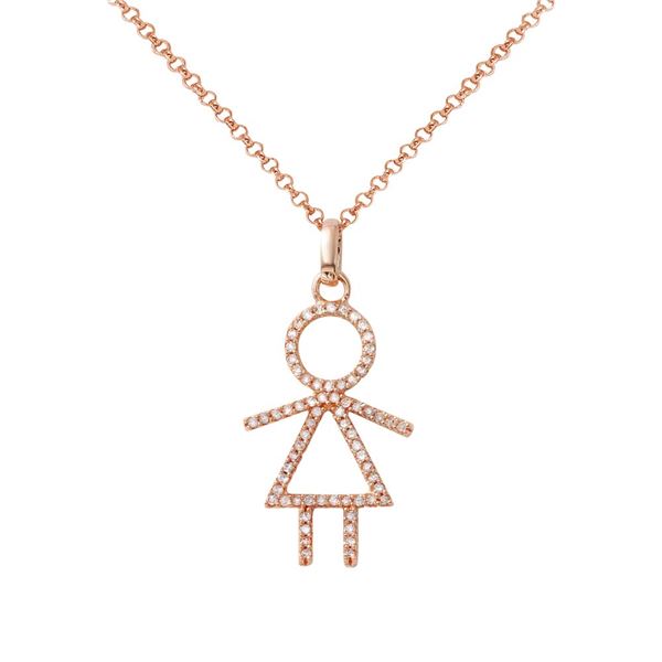 Natural 0.24 CTW Diamond Necklace 14K Rose Gold - REF-34F2M