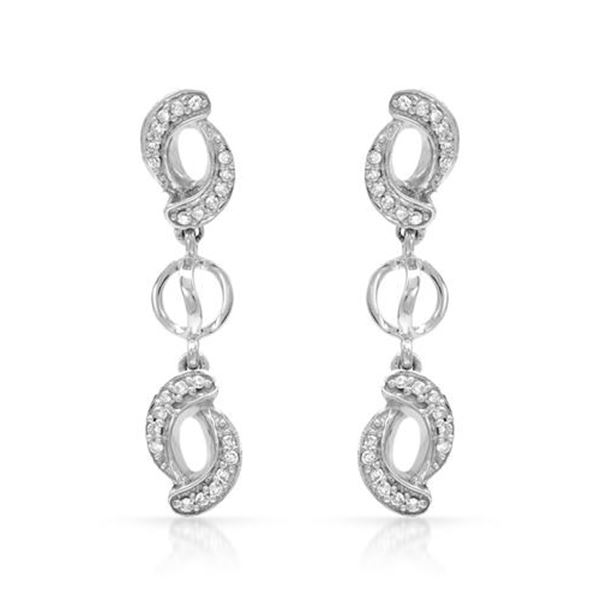 Natural 0.18 CTW Diamond Earrings 14K White Gold - REF-31N5Y