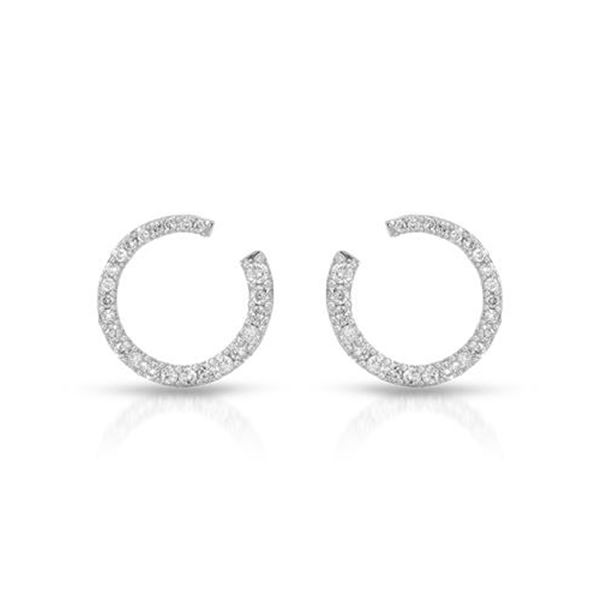 Natural 0.50 CTW Diamond Earrings 14K White Gold - REF-66F6M
