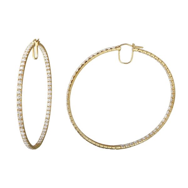 Natural 9.67 CTW Diamond Earrings 14K Yellow Gold - REF-836T3X