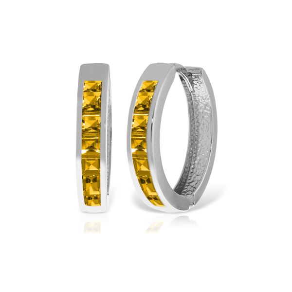 Genuine 1.20 ctw Citrine Earrings 14KT White Gold - REF-56A7K