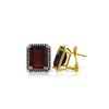 Image 1 : Genuine 15.4 ctw Garnet & Black Diamond Earrings 14KT Yellow Gold - REF-131R2P