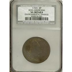 1723 2PENCE Rosa Americana Twopence VG8 CSN