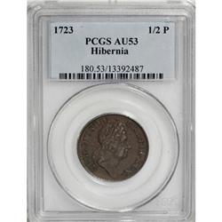 1723 1/2P Hibernia Halfpenny AU53 PCGS