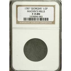 1787 1/2P Machin's Mills Halfpenny F15 NGC