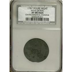 1787 COPPER Nova Eborac Copper, Seated Left XF40 CSN