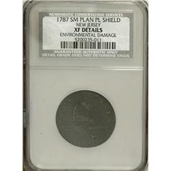 1787 COPPER New Jersey Copper, Small Planchet, Plain Sh