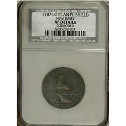 1787 COPPER New Jersey Copper, Large Planchet, Plain Sh