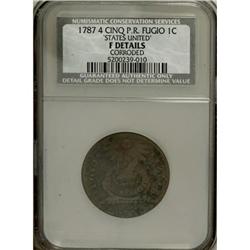 1787 1C Fugio Cent, STATES UNITED, Cinquefoils F12 CSN