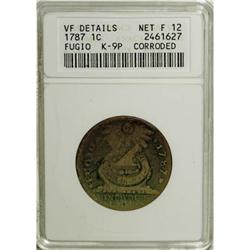 1787 1C Fugio Cent, STATES UNITED, Cinquefoils F12 ANA