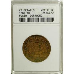 1787 1C Fugio Cent, STATES UNITED, Cinquefoils F12 ANA