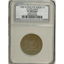 1787 1C Fugio Cent, STATES UNITED, Cinquefoils VF20 CS