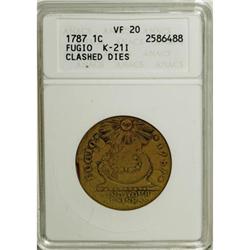 1787 1C Fugio Cent, UNITED STATES, Cinquefoils VF20 AN