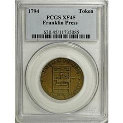 1794 TOKEN Franklin Press Token XF45 PCGS