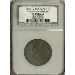1791 1C Washington Large Eagle Cent VF20 CSN