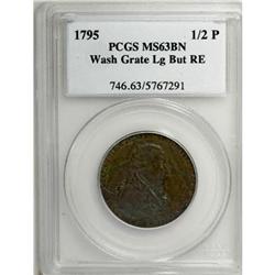 1795 1/2P Washington Grate Halfpenny, Large Buttons, Re