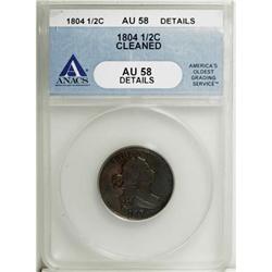 1804 1/2 C Plain 4, No Stems AU58 ANACS