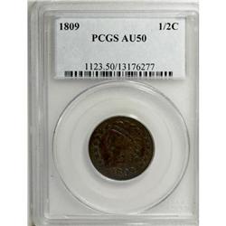 1809 1/2 C AU50 PCGS
