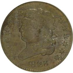 1828 1/2 C 13 Stars Brown MS62 ANACS
