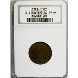 1828 1/2 C 12 Stars AU50 NGC