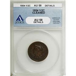 1854 1/2 C AU58 ANACS