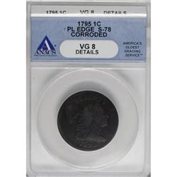 1795 1C Plain Edge VG8 ANACS