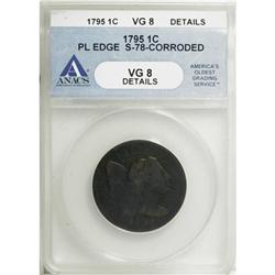 1795 1C Plain Edge VG8 ANACS