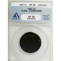 1807 1C Large Fraction VF30 ANACS