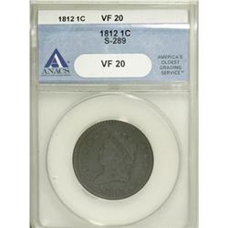 1812 1C Small Date VF20 ANACS