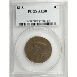 1818 1C AU50 PCGS