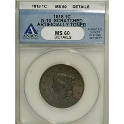 1818 1C Brown MS60 ANACS