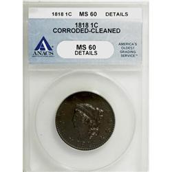 1818 1C Brown MS60 ANACS