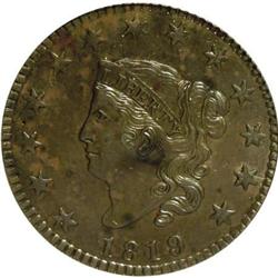 1819 1C Small Date Brown MS60 ANACS