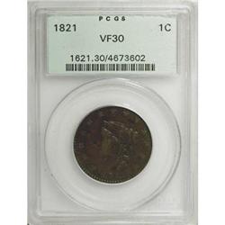 1821 1C VF30 PCGS