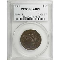 1851 1C Brown MS64 PCGS