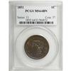 Image 1 : 1851 1C Brown MS64 PCGS